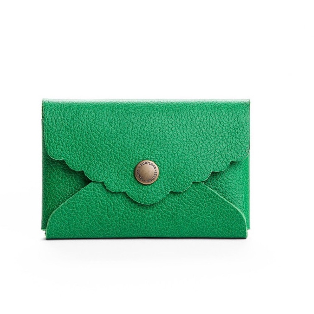 Portland Leather Green Daisy Plus Wallet